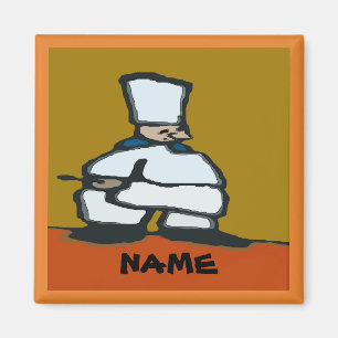 Comical Chef,add text Magnet