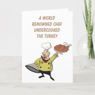 COMICAL CHEF SAYS MADE A "RARE MISTEAK" HOLIDAY CARD
