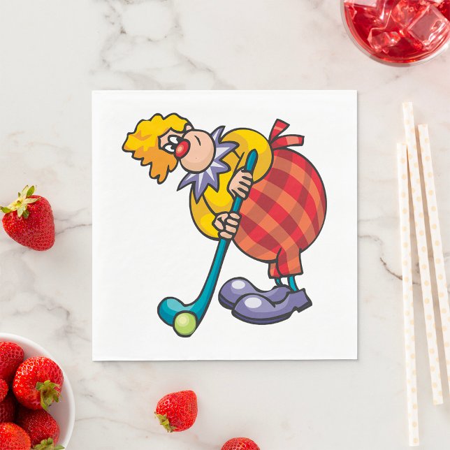 Comical Clown Hockey Player Napkin (Creator Uploaded)