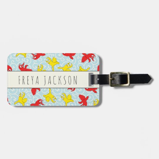 Comical funny quarrel cat Asian illustration Luggage Tag