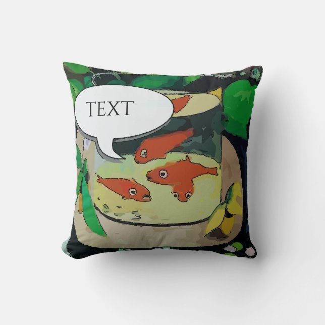 Comical Gold Fish Throw Pillow (Front)