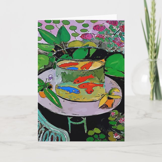 Comical Goldfish abstract Holiday Card (Front)