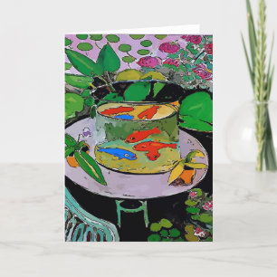 Comical Goldfish abstract Holiday Card