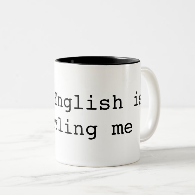 Comical Grammar Two-Tone Coffee Mug (Front Right)