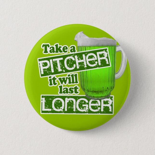 Comical Green Beer Day 2 Inch Round Button (Front)