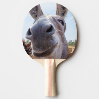 Comical Grey Smiling Donkey Ping Pong Paddle