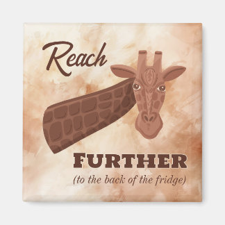 Comical Hand-drawn Giraffe, Reach Further Magnet