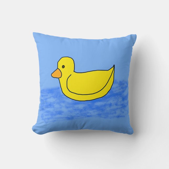 Comical Jaune Ducky Jaune Oreiller (Recto)
