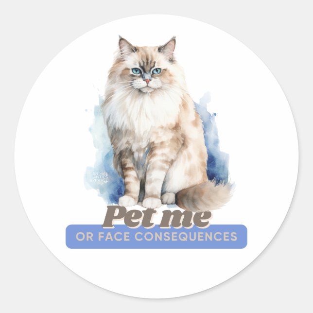 Comical Kitten Gifts for Cat Lovers Classic Round Sticker (Front)