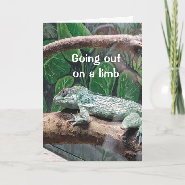 COMICAL LIZARD DIT "VOUS AVEZ 40" CARTE D'ANNIVERS (Devant)