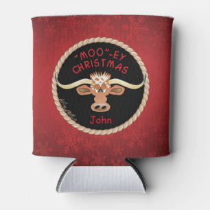Comical Longhorn Steer Can Cooler