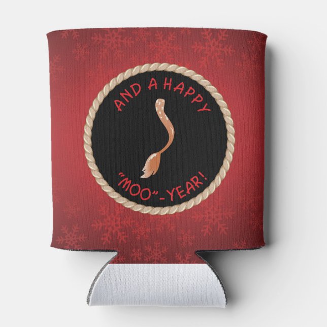 Comical Longhorn Steer Can Cooler (Back)