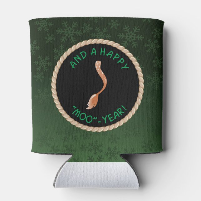 Comical Longhorn Steer Can Cooler (Back)