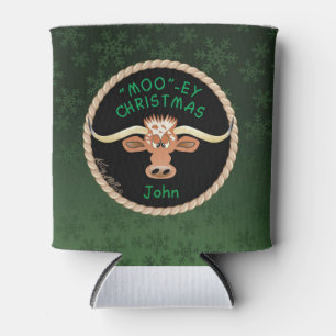Comical Longhorn Steer Can Cooler