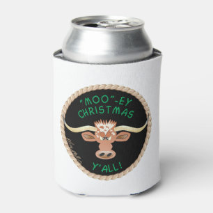 Comical Longhorn Steer Can Cooler