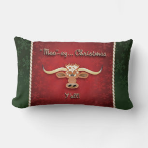 Comical Longhorn Steer Lumbar Pillow