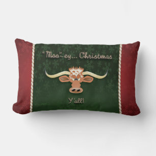 Comical Longhorn Steer Lumbar Pillow
