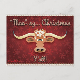 Comical Longhorn Steer Postcard