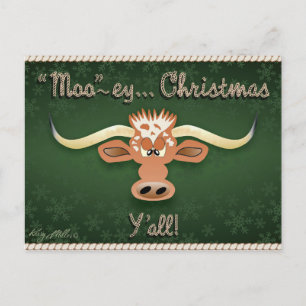 Comical Longhorn Steer Postcard