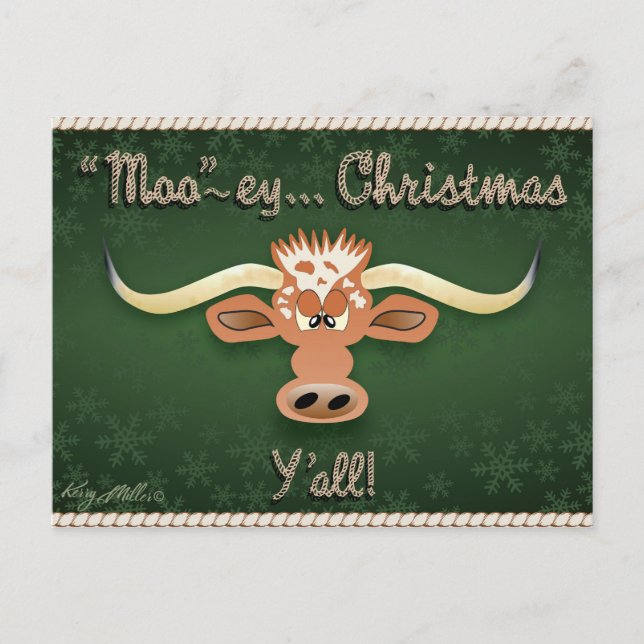 Comical Longhorn Steer Postcard (Front)