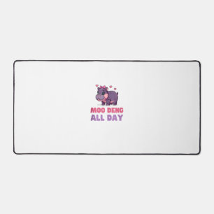 Comical MOO DENG ALL DAY Hippo Revolution Safari Z Desk Mat