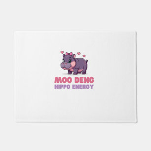 Comical MOO DENG HIPPO ENERGY Animal Lover Hippo T Doormat
