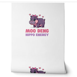 Comical MOO DENG HIPPO ENERGY Animal Lover Hippo T Wallpaper