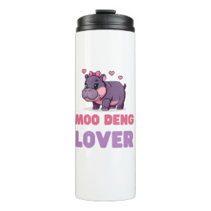 Comical MOO DENG LOVER Wild One Retro Gamer Hippo  Thermal Tumbler