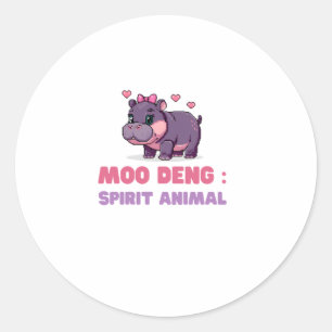 Comical MOO DENG SPIRIT ANIMAL Adventure Seeker Ou Classic Round Sticker