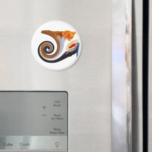 Comical Musical Abstract Ginger Cat Magnet