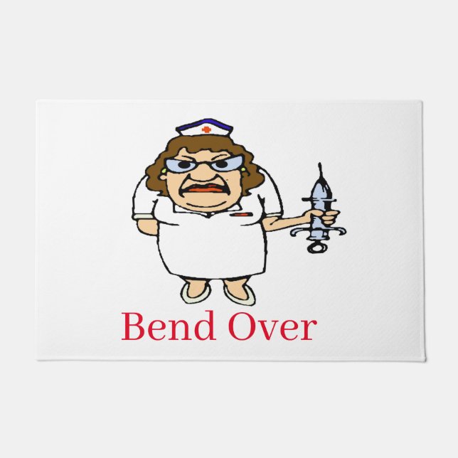 Comical Nurse, add text, personalize Floor Mat (Front)