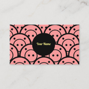 Comical Pigs Pink Abstract Pattern Business Card