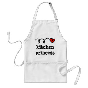 Comical short white apron for kitchen princess