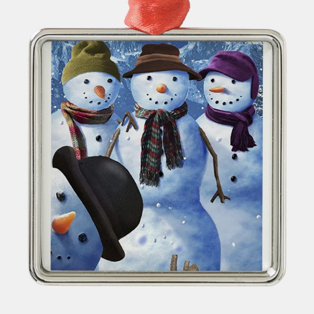 **COMICAL SNOWMEN** FUN CHRISTAS ORNAMENT (Front)