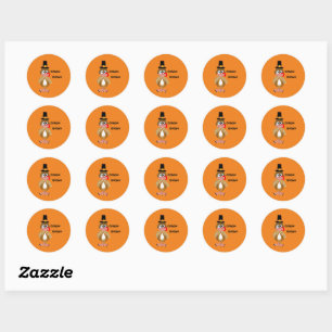 Comical Thanksgiving Turkey Classic Round Sticker