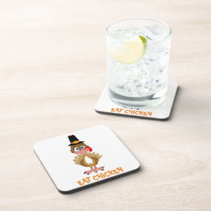 Comical Thanksgiving Turkey Drink Coaster