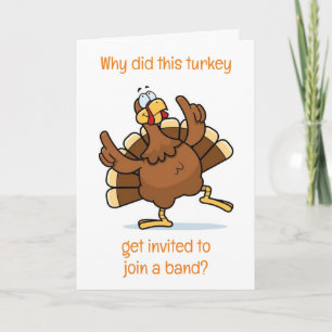 **COMICAL TURKEY** FOR YOU AT THANKSGIVING HOLIDAY CARD