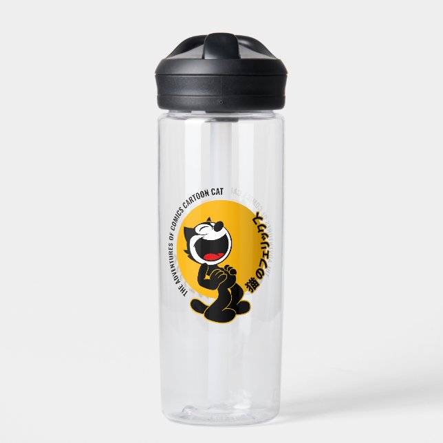 Comics Cartoon Cat |  Water Bottle (Front)