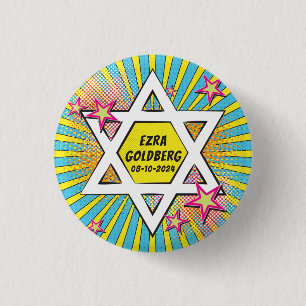 Comics Comic Book Bar or Bat Mitzvah personalized 1 Inch Round Button