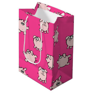 Comics Fun Cartoon Pig New Baby Choose Colour M G Medium Gift Bag