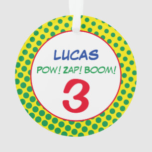 Comics Superhero Dots Anniversaire de enfant Nom d
