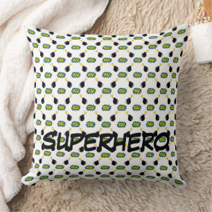 Comics Superhero NAME Pow Bang Bomb Kids Fun Throw Pillow