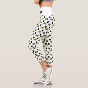 Comics Superhero Smart Funny INITIALS Firecracker Capri Leggings