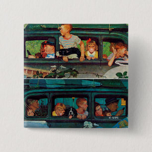 Coming and Going by Norman Rockwell 2 Inch Square Button