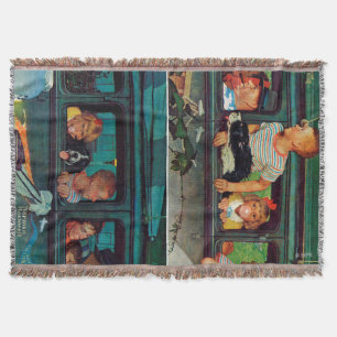 Coming and Going by Norman Rockwell Throw Blanket