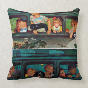 Coming and Going by Norman Rockwell Throw Pillow