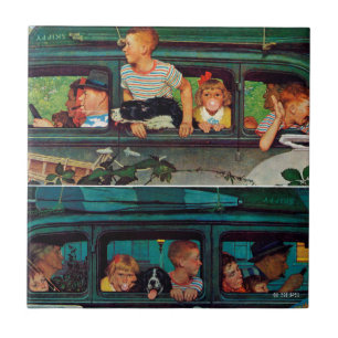 Coming and Going by Norman Rockwell Tile