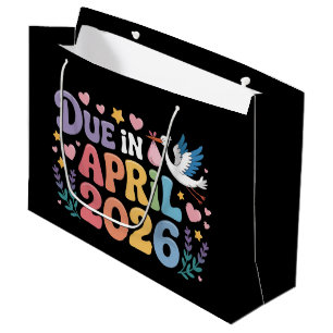Coming April 2026 Due in New Baby Mommy Pregnancy Large Gift Bag