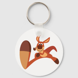 "Coming!!" Cute Cartoon Kangaroo Keychain