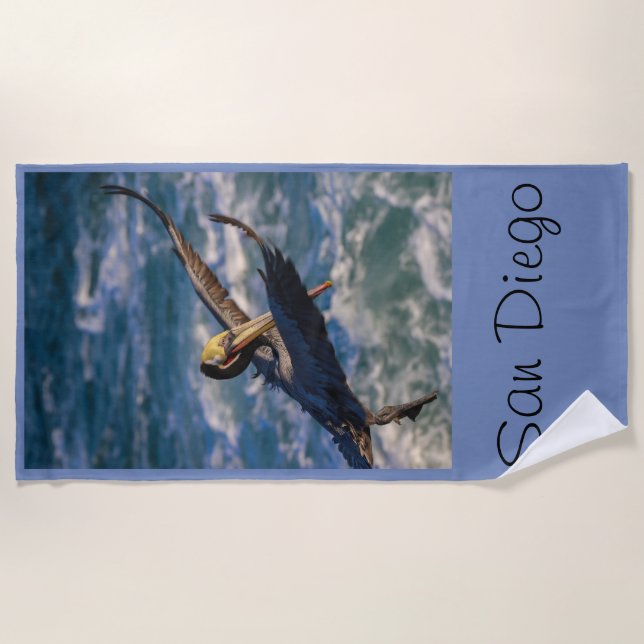 Coming in for a landing beach towel (Front)